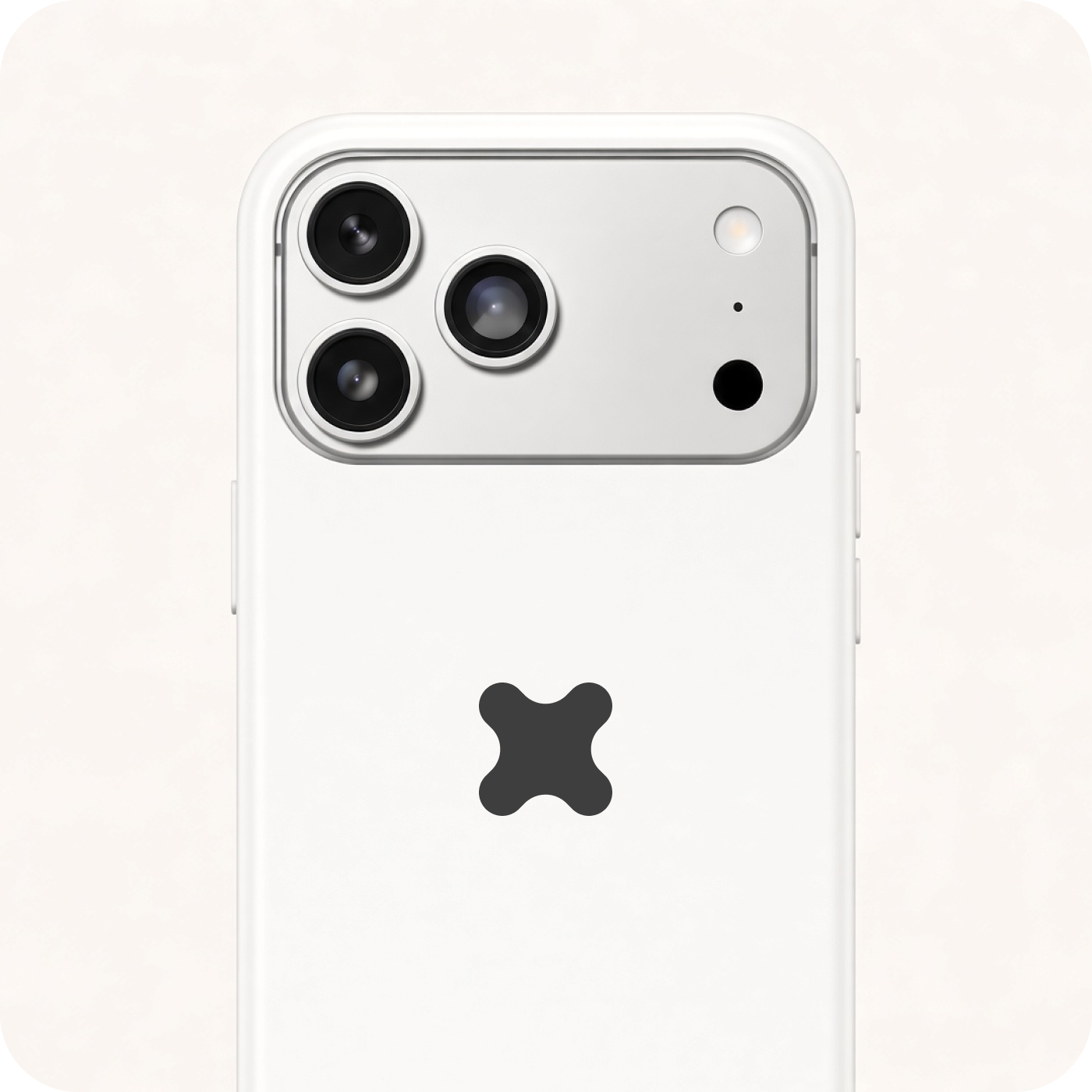 White Flex phone case with dark lil x